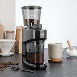 GRIND-INTENSE Elektrische Kaffeemühle - 160 g, kompakte 150W Mühle mit 15 Mahlstufen und Edelstahl-Kegelmahlwerk für frisches Kaffeepulver.