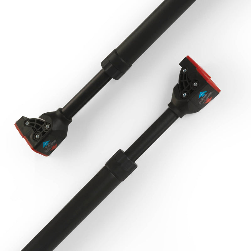 MAXXMEE Klimmzugstange ausziehbar 75-97 cm, schwarz, einfache Montage ohne Bohren, bis 200 kg belastbar, Schaumstoffgriff für Komfort.