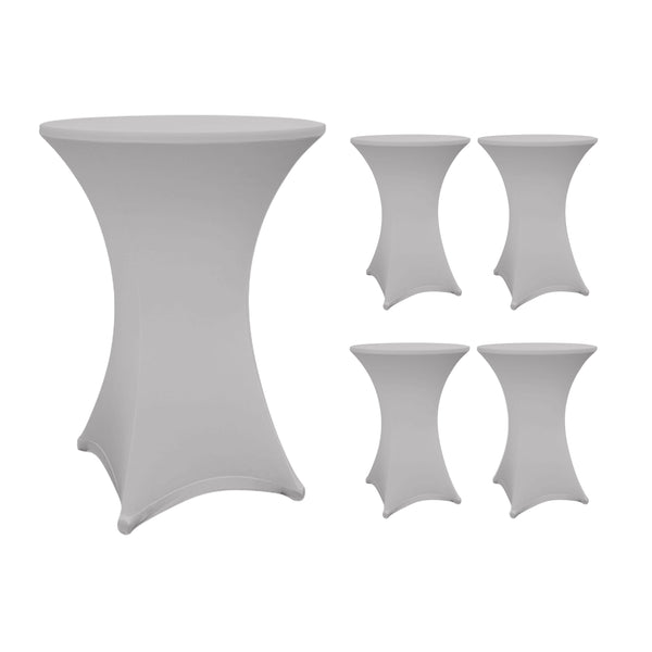 LUMALAND Stehtischhusse - Tisch Bezug - Husse -  Ø 70-75 cm - Silbergrau - 5er-Set