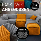 LUMALAND Modularer Sessel aus der Cord-Reihe, 96x72x70 cm - Bezug soft & waschbar - Senfgelb