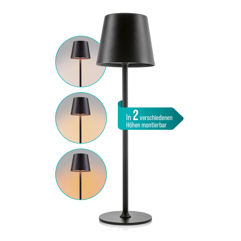 EASYmaxx LED-Akku-Tischleuchte - in- & outdoor, kabellos & warmweiß, mit Dimmer