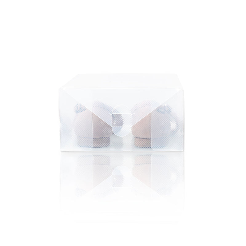 LUMALAND Damen Schuhbox - Transparent und stapelbar - 5er Set - 35x22x14 cm - Transparent