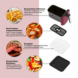 GOURMETmaxx Heißluft-Ofen & Fritteuse 2in1 beere/Edelstahl mit beschichtetem Frittierkorb, Backblech, Backgitter und Crispy-Frittierblech.