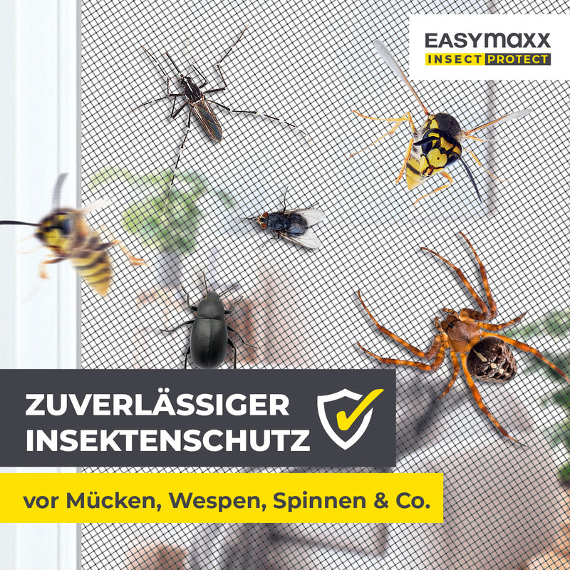 EASYmaxx Insect Protect  Teleskop-Insektenschutzgitter mit Netz - anthrazit