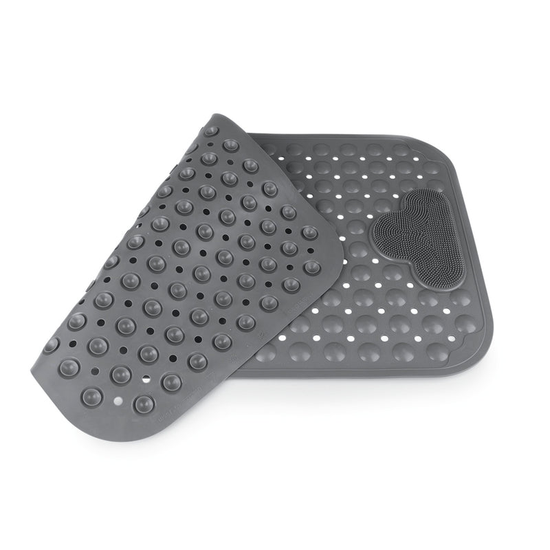 EASYmaxx Duschmatte mit Saugnäpfen - Rutschfest - 70x40 cm - grau