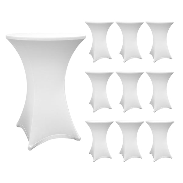 LUMALAND Stehtischhusse - Tisch Bezug - Husse -  Ø 70-75 cm - Weiß - 10er-Set