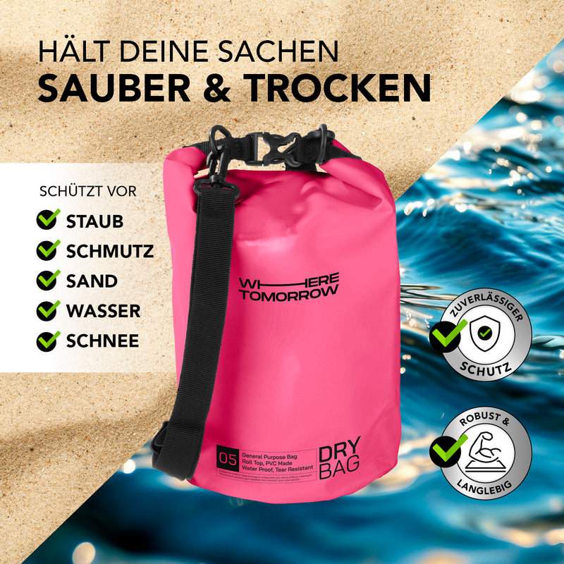 Where Tomorrow Dry Bag 5L - Style 01 - Pink