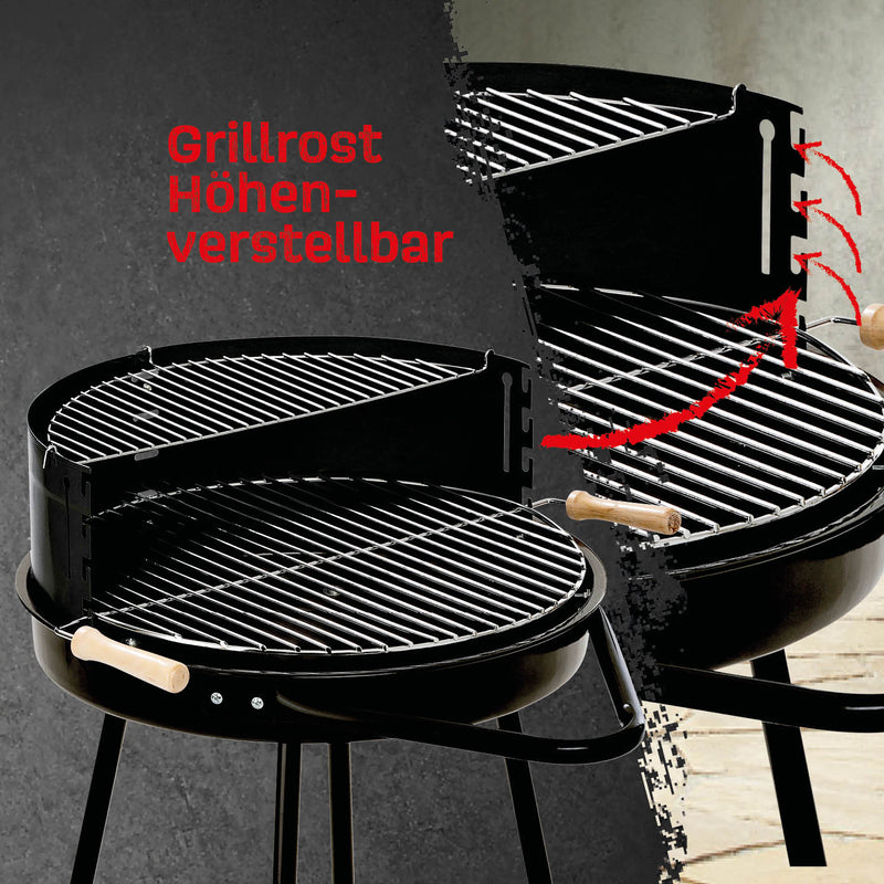 LANDMANN Holzkohlegrill - 66,5 cm - schwarz