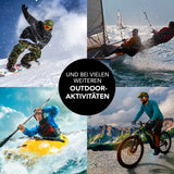 Where Tomorrow Dry Bag 20L - Style 02 - Schwarz, wasserabweisender Rucksack für vielseitige Outdoor-Aktivitäten wie Snowboarden, Segeln, Kajak und Radfahren.