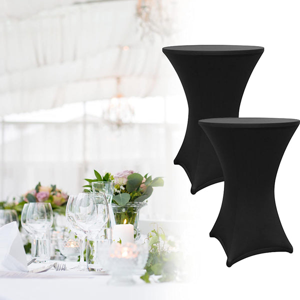LUMALAND Stehtischhusse - Tisch Bezug - Husse -  Ø 80-85 cm - Schwarz - 10er-Set