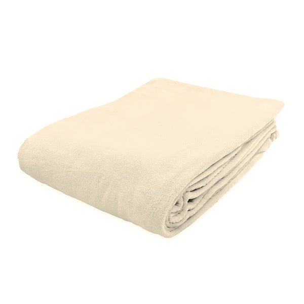 LUMALAND Kuscheldecke - 220x240 cm - weiche beige Sofadecke aus Coral-Fleece, vielseitig als Tagesdecke oder Wolldecke nutzbar.