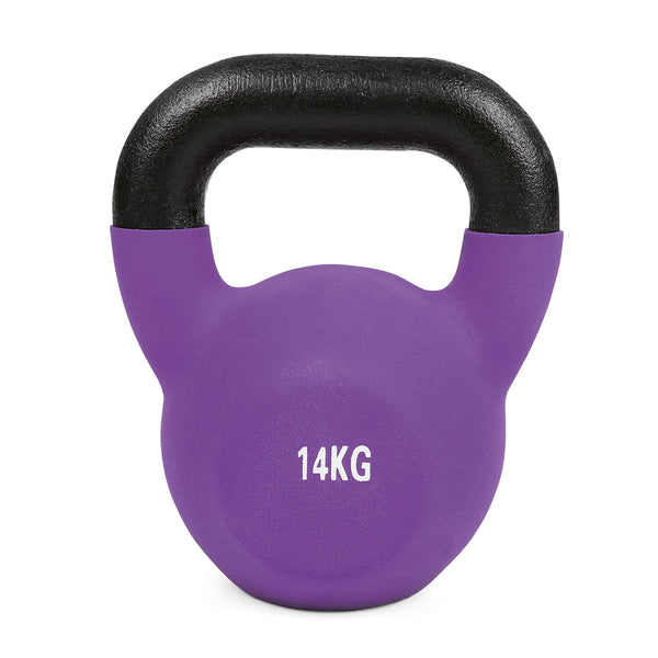 #DoYourFitness Kettlebell - Kugelhantel aus massivem Gusseisen mit Neoprenbeschichtung - 14 kg