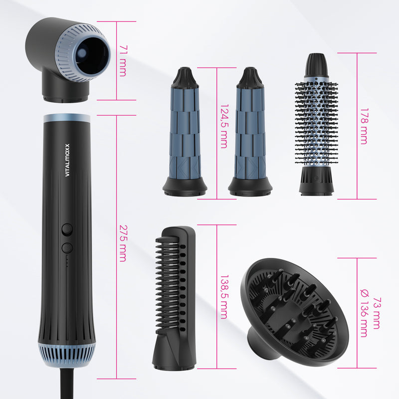 VITALmaxx Air Curler Plus 7-tlg. - 1500W schwarz