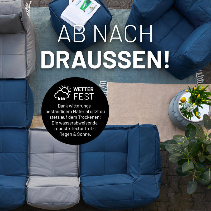 LUMALAND Sitzsack-Sofa Sessel - Kombinierbar mit dem Modularen System - 400 L - Navyblau