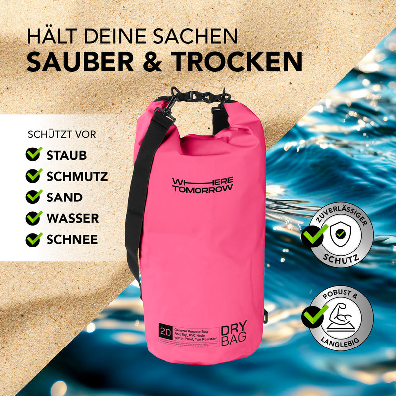 Where Tomorrow Dry Bag 20L - Style 01 - Pink