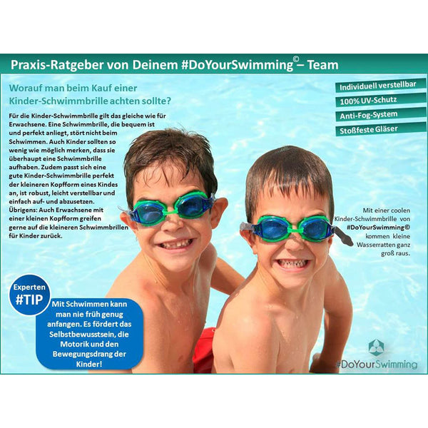 #DoYourSwimming Kinder-Schwimmbrille Flippo - 100% UV-Schutz + Antibeschlag - Grün/Weiß