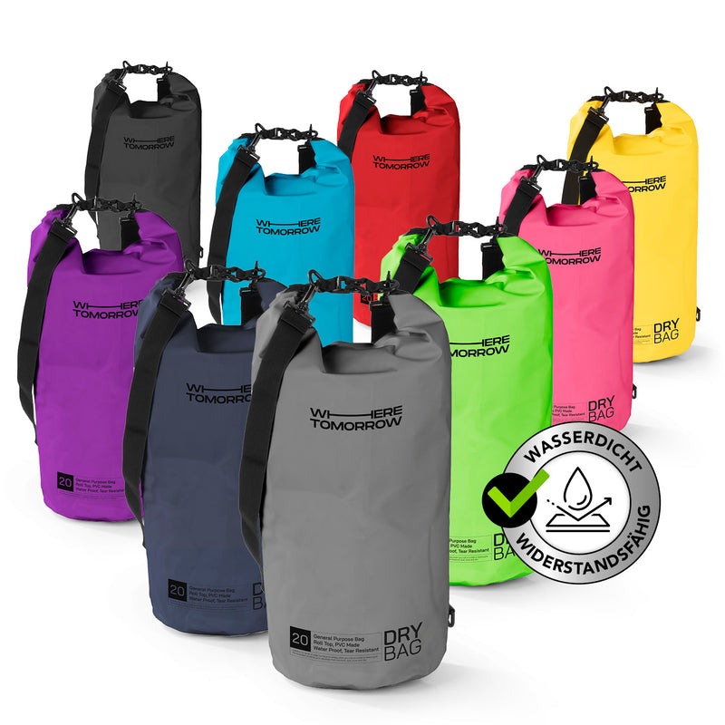 Where Tomorrow Dry Bag 20L - Style 01 - Grau