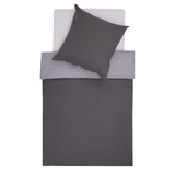 LUMALAND Bettwäsche Set - Wendebettwäsche - 80x80 + 135x200 cm - Anthrazit/Silber