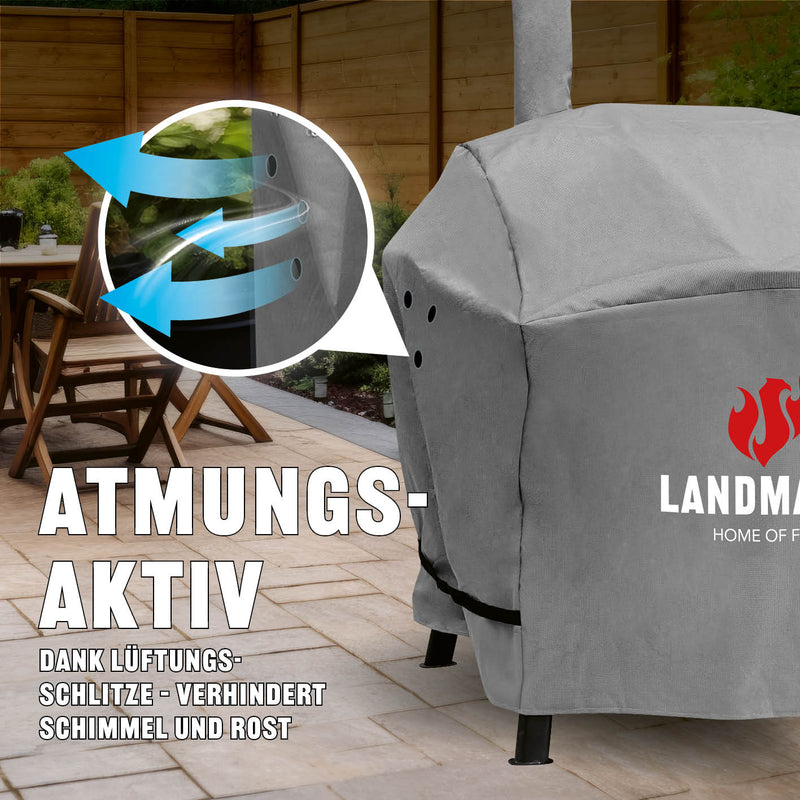 LANDMANN Premium Wetterschutzhaube 78x130x118 cm, wasserdicht, atmungsaktiv mit Ventilationsöffnungen, robustes 600 D Polyestergewebe.