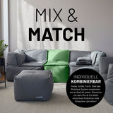 LUMALAND Sitzsack-Hocker - Kombinierbar mit Modularem System - 200 L - Pastell Grün