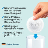 dripoff Anti-Nässe-Pad - Einsatz für WC-Bürstenhalter - 10er-Set