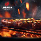 LANDMANN Holzkohle-Grillwagen - 87 cm - schwarz/rot