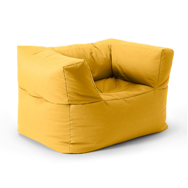 LUMALAND Sitzsack-Sofa Sessel in Senfgelb, modular, 400 L Volumen, robust, für Indoor und Outdoor, pflegeleicht und komfortabel.