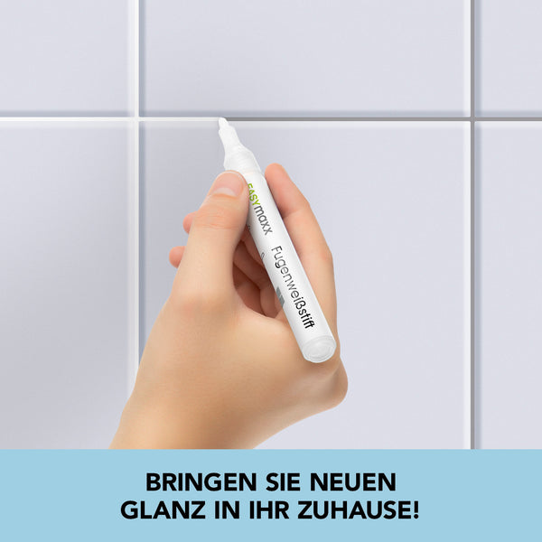 EASYmaxx Fugenweißstift - praktischer Fugenstift für strahlend weiße Fugen und einfache Anwendung im 4-tlg. Set.