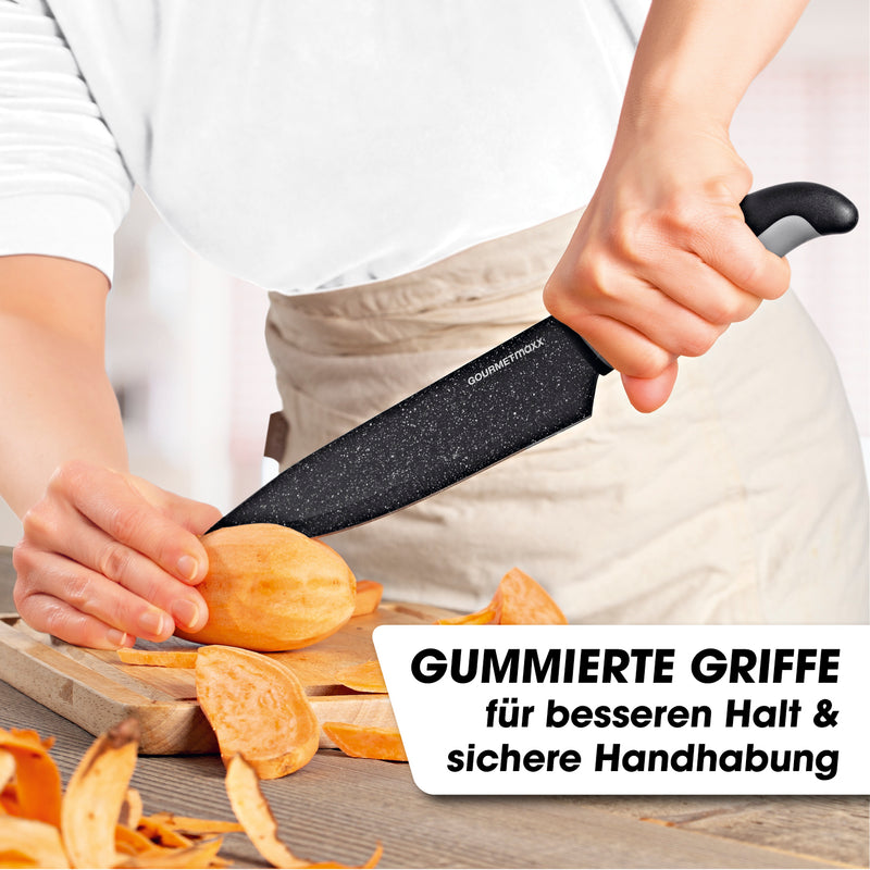 GOURMETmaxx Messerset - 4er-Set - schwarz/grau