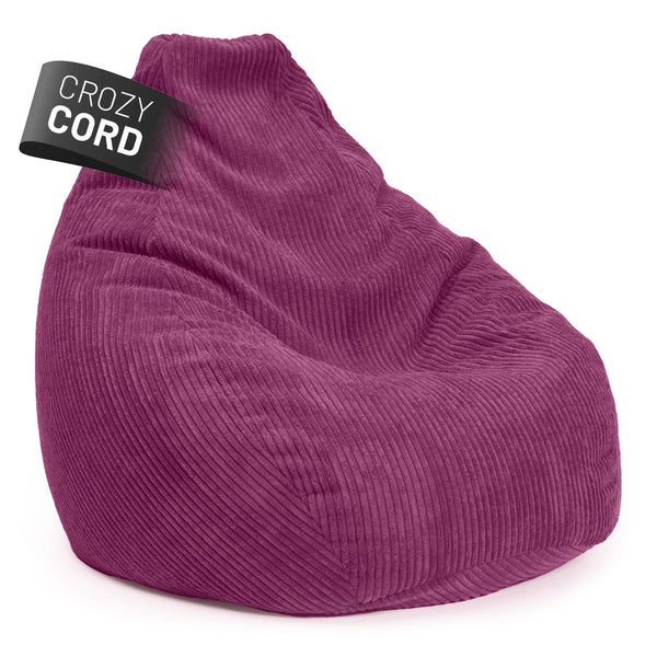 LUMALAND Sitzsack GIANT aus der Cord-Reihe, 135 x 100 cm - Bezug soft & waschbar - Weinrot