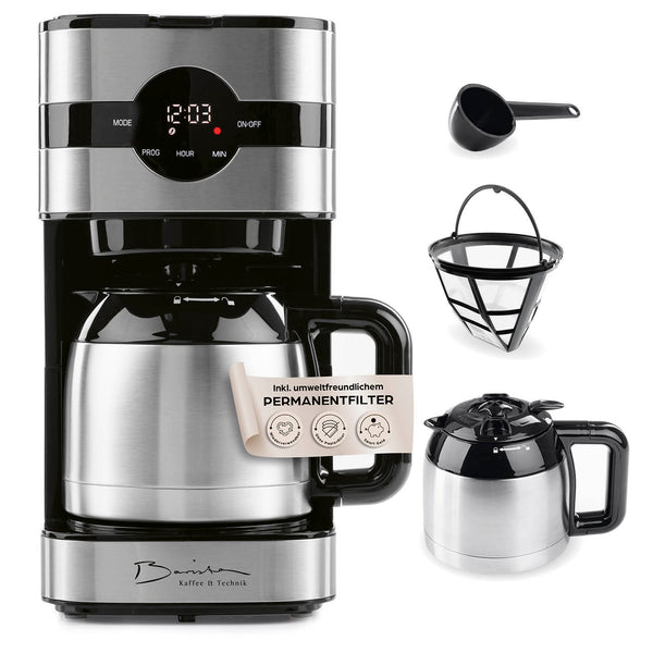 Barista Filterkaffeemaschine Touch Iso mit Isolierkanne, LED-Touchdisplay und Timerfunktion, inklusive Permanentfilter.