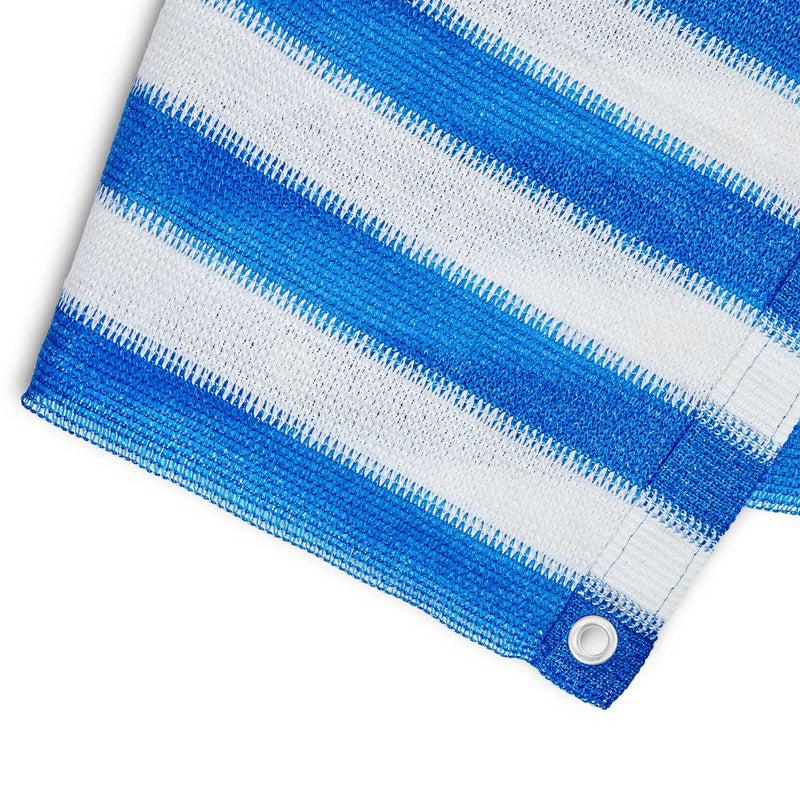 LUMALAND Balkonsichtschutz inkl. Befestigungsseil, 0,9 x 5 m, blau/weiß, reißfestes HDPE-Material mit UV-Schutz und Ösen.