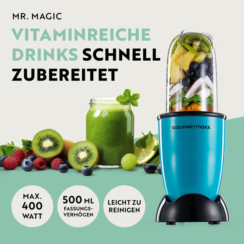 GOURMETmaxx Mr. Magic Power 400 Pro mit Zubehörset M - Shakes, Smoothies & Co.