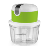 MAXXMEE Multi-Zerkleinerer mit USB-Kabel weiß/limegreen, kompakter Akku-Zerkleinerer mit 350 ml Mixbehälter und Edelstahlklingen.
