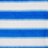 LUMALAND Balkonsichtschutz inkl. Befestigungsseil, blau-weiß gestreift, robustes 0,9 x 5 m HDPE-Material, UV-beständig.