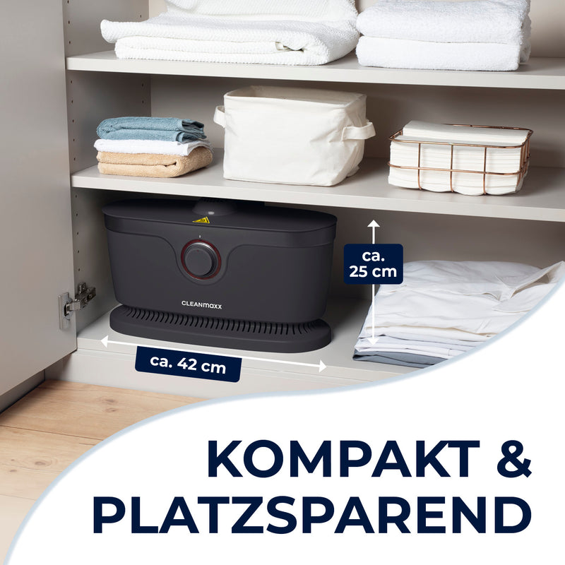 CLEANmaxx Hemdenbügler PRO mit Hosenaufsatz - trocknet & bügelt vollautomatisch - Schwarz