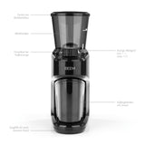 GRIND-INTENSE Elektrische Kaffeemühle - 160 g mit 15 Mahlgraden, Edelstahl-Kegelmahlwerk und Aromaschutzdeckel, kompakte Leistung von 150 Watt.