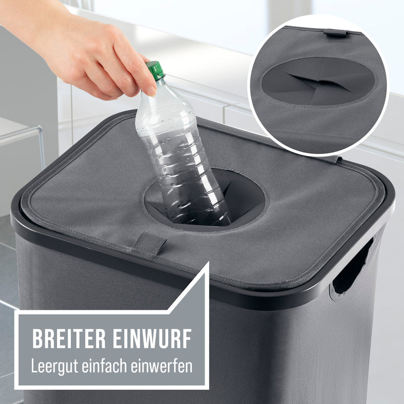 WELLENBORG Pfandflaschen-Sammelbehälter, 100 l - 2 Tragetaschen, Klettverschluss