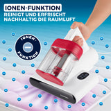 CLEANmaxx Milbensauger Rotation - entfernt 99,9 % aller Milben - mit UV-C-Licht - weiß/rot