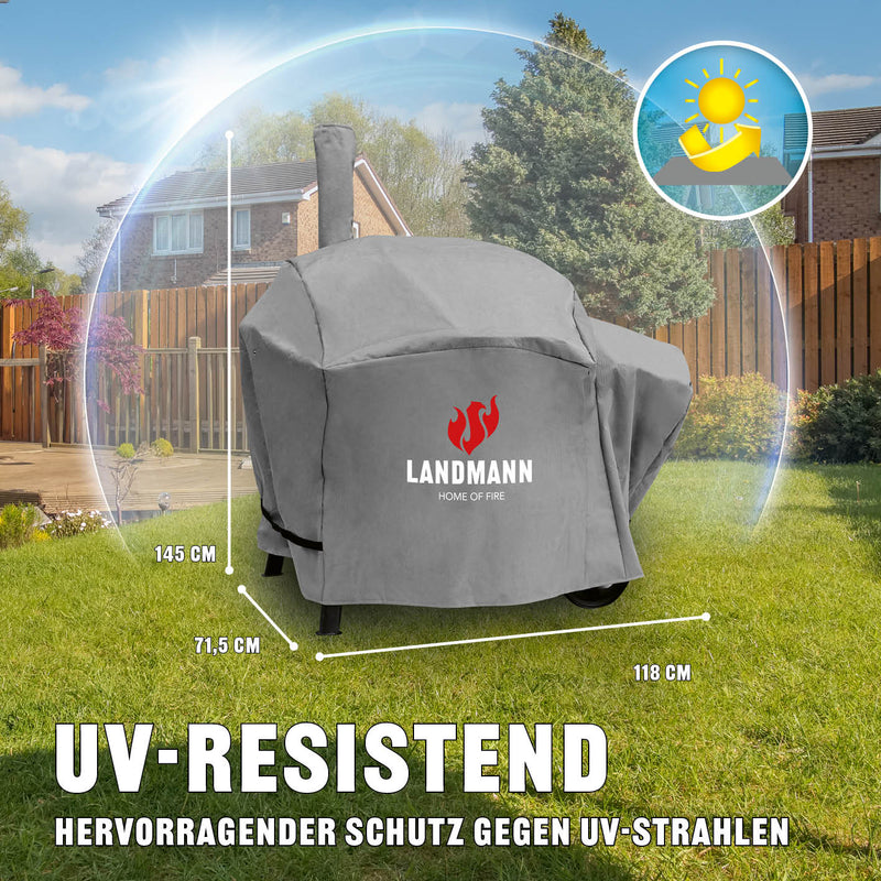 LANDMANN Premium Wetterschutzhaube 78x130x118 cm, UV-resistent, wasserfest, kältebeständig und aus robustem 600D Polyestergewebe.