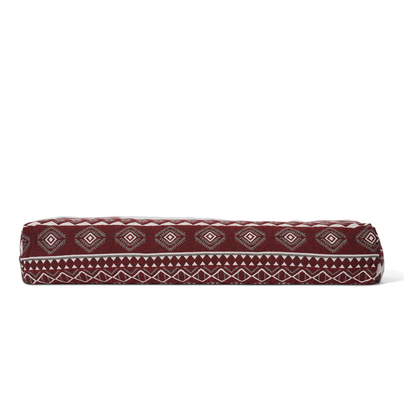 #DoYourYoga Yoga-Bolster Paravati - gefüllt mit Bio-Buchweizenschalen - 67 x 22 x 13 cm - Style 2 (Rot-Weiß)