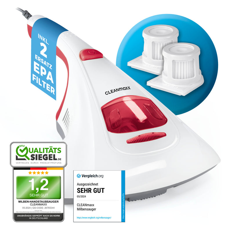 CLEANmaxx Milbensauger Vibration - entfernt 99,9 % Milben - 2 Ersatz-E TV-Werbung unser Original CLEANmaxx Milbensauger Vibration - entfernt 99,9 % Milben - 2 Ersatz-E TV-Werbung unser Original