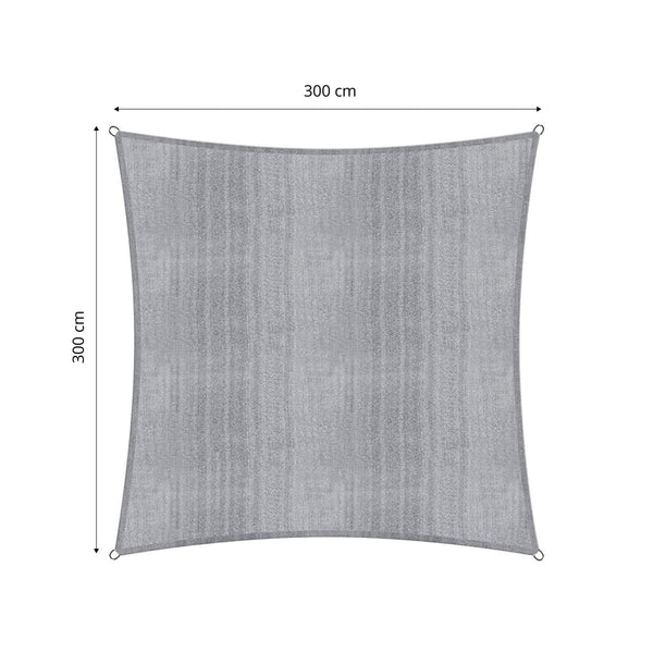 LUMALAND Sonnensegel Polyester - Quadrat 3 x 3 Meter - Hellgrau