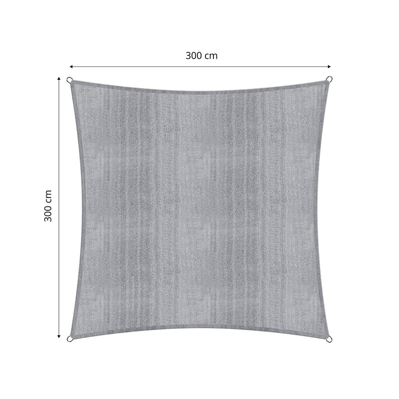 LUMALAND Sonnensegel Polyester - Quadrat 3 x 3 Meter - Hellgrau