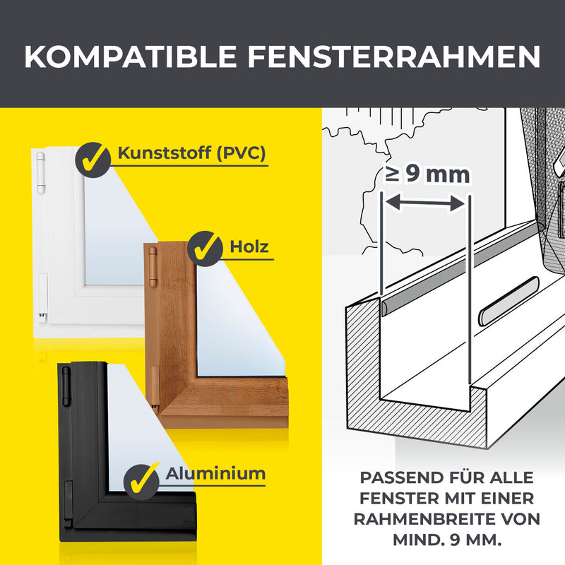 EASYmaxx Insect Protect Insektenschutzgitter mit Magnet - Fenster bis 110x130cm
