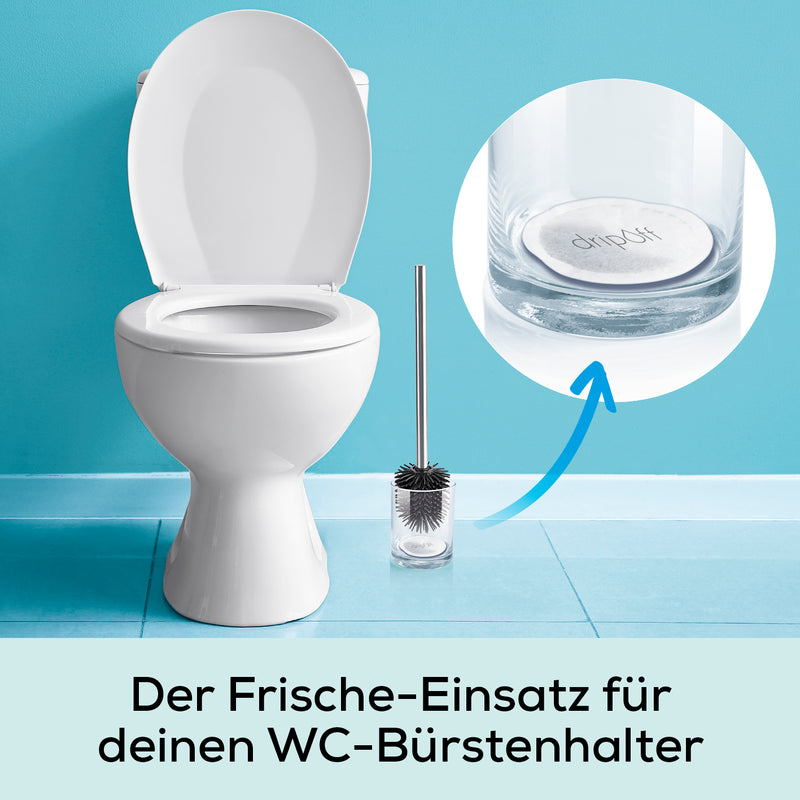 dripoff Anti-Nässe-Pad - Einsatz für WC-Bürstenhalter - 10er-Set