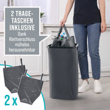 WELLENBORG Pfandflaschen-Sammelbehälter, 100 l - 2 Tragetaschen, Klettverschluss