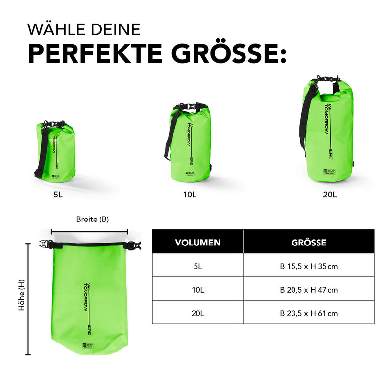Where Tomorrow Dry Bag 10L - Style 02 - Grün