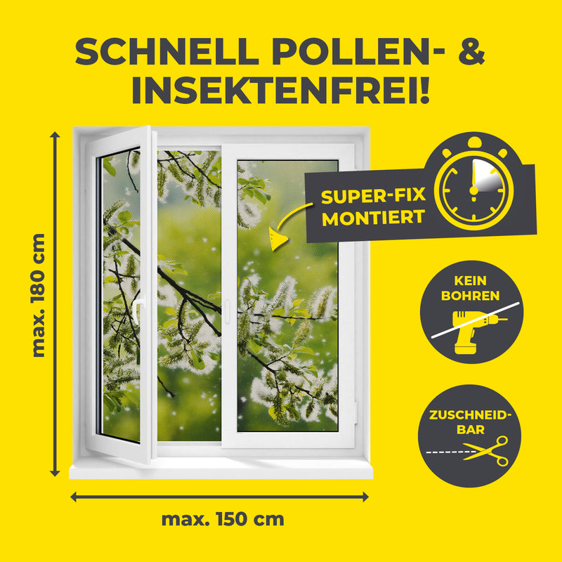 EASYmaxx Insect Protect Insekten- & Pollenschutz, Magnet - Fenster bis 150x180cm