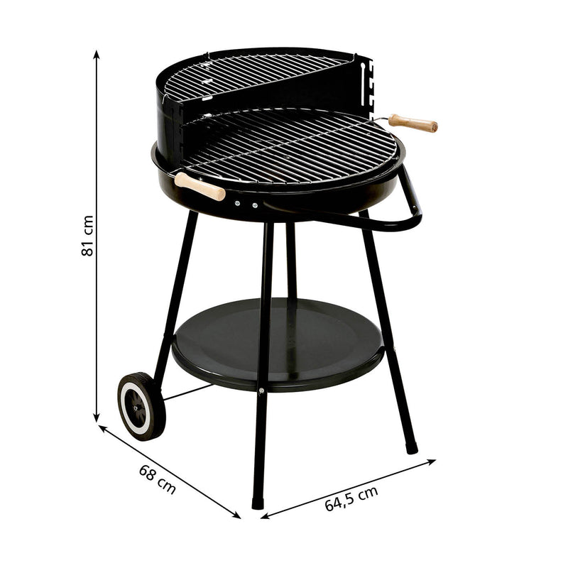 LANDMANN Holzkohlegrill - 66,5 cm - schwarz